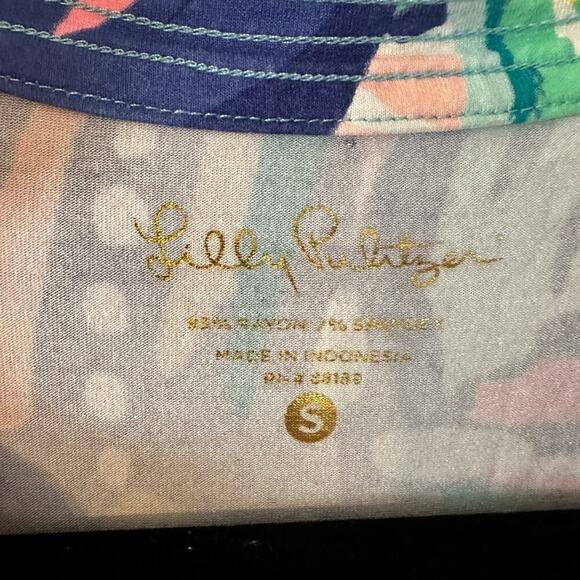 Lilly Pulitzer Vero Multi Exotic Garden Tunic Size Small V Neck 3/4 Sleeve - Picture 3 of 4